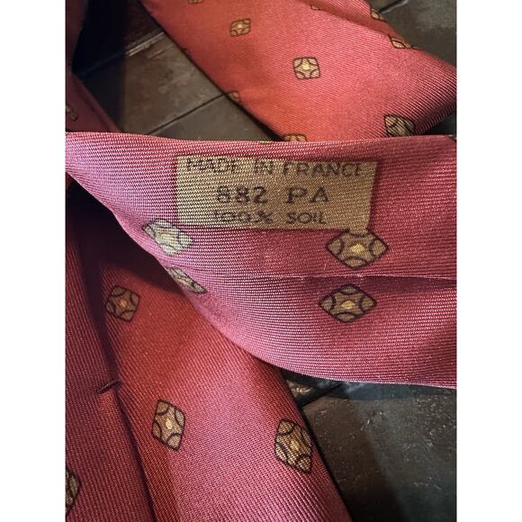 Hermes Limited Edition Vintage 100% Silk Tie Men’s 52 Inches 882PA Salmon - Picture 2 of 4